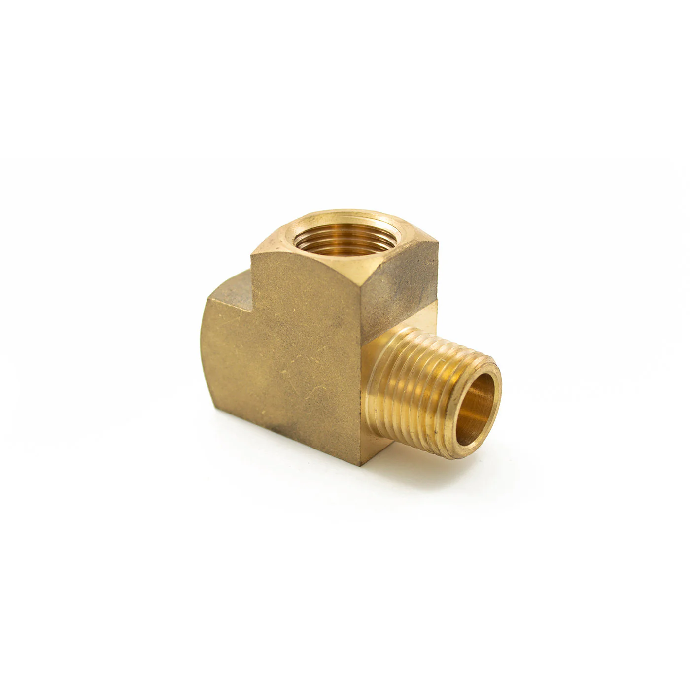 1/2" NPT Brass Run Tee Fitting