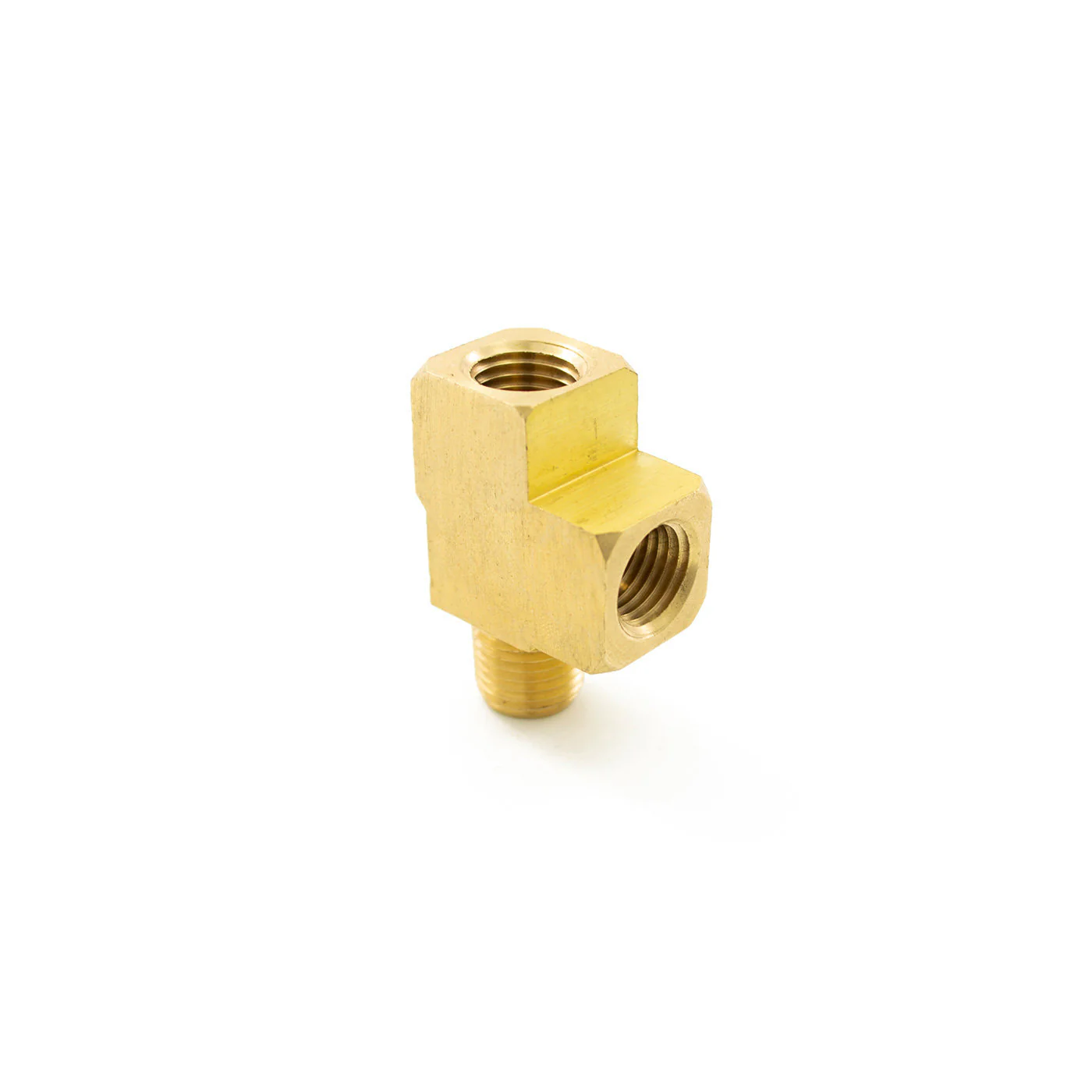 1/4" NPT Brass Run Tee Fitting - Image 2