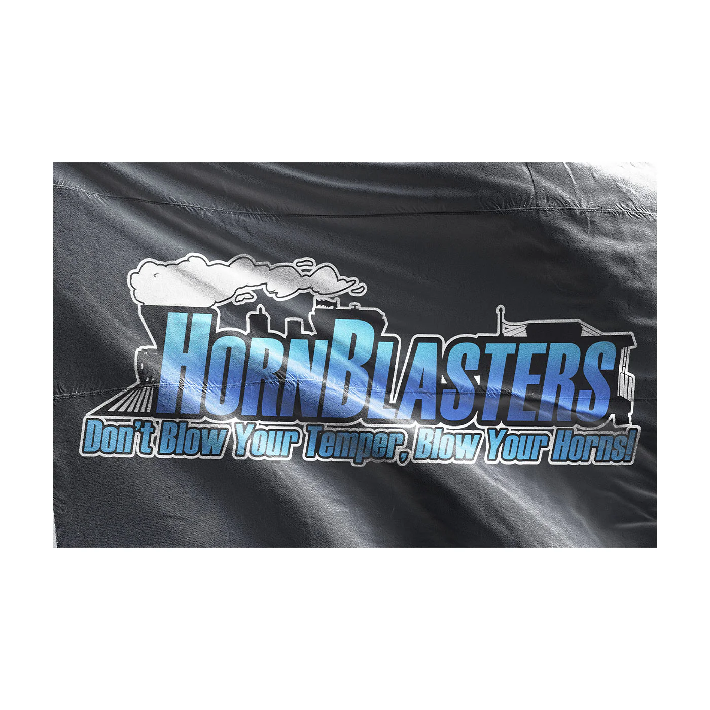HornBlasters Black Train Logo Flag